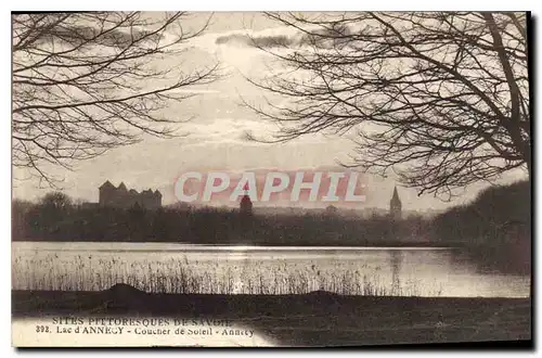 Cartes postales Sites Pittoresques de Savoie La c d'Annecy Coucher de Soleil Annecy