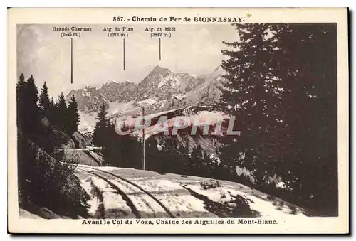 Ansichtskarte AK Chemin de Fer de Bionnassay Avant le Col de Voza Chaine des Aiguilles du Mont Blanc