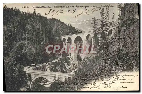 Cartes postales Chamonix Chemin de fer electrique pont ste Marie