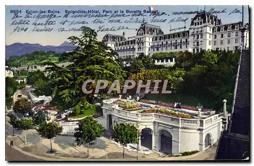 Cartes postales Evian les Bains Splendlde Hotel Parc et la Buvette Gachat