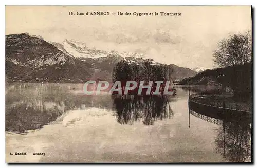 Cartes postales Lac d'Annecy Ile des Cygnes et la Tournette