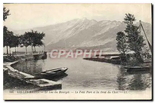 Ansichtskarte AK Aix les Bains Le Lac du Bourget Le Petit Port et la Dent du Chat