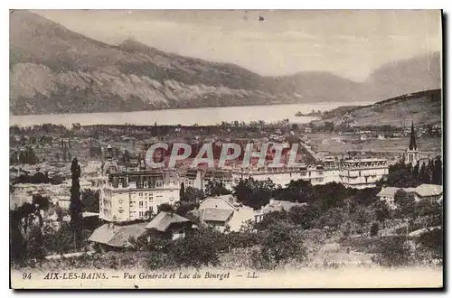 Cartes postales Aix les Bains Vue generale et Lac du Bourget
