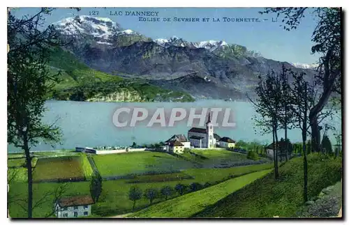 Cartes postales Lac d'Annecy Eglise de Sevrier et la Tournette