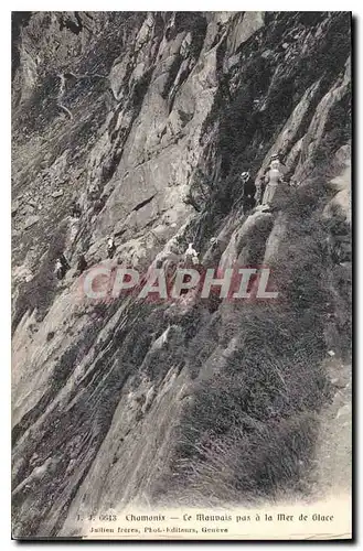 Ansichtskarte AK Chamonix Le Mauvais pas a la Mer de Glace