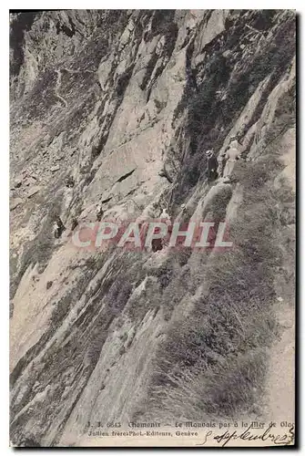 Ansichtskarte AK Chamonix Le Mauvais pas a la Mer de Glace