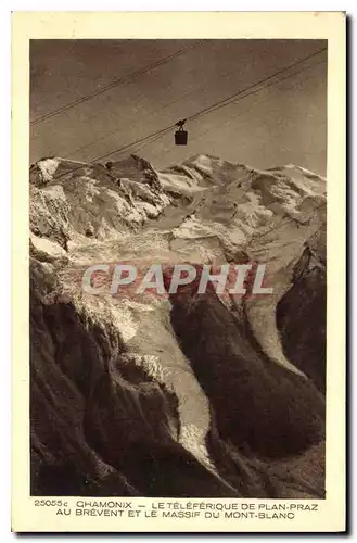 Ansichtskarte AK Chamonix Le Teleferique de Plan Praz au Brevent et le massif du Mont Blanc