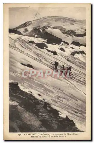Ansichtskarte AK Chamonix Haute Savoie Ascension du Mont Blanc Arrivee au Pavillon de Tete Rousse Alpinisme