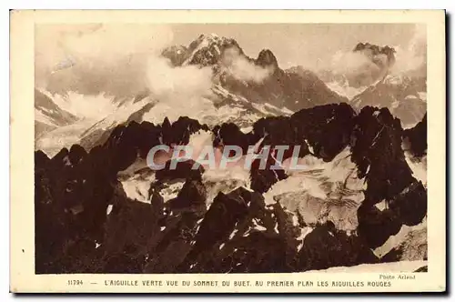 Ansichtskarte AK L'Aiguille verte vue du sommet du buet au priemier plan les Aiguilles Rouges