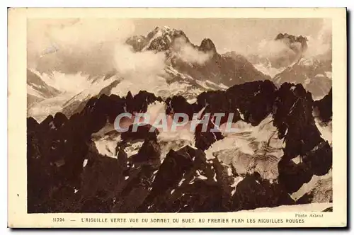 Cartes postales L'Aiguille verte vue du sommet du buet au priemier plan les Aiguilles Rouges