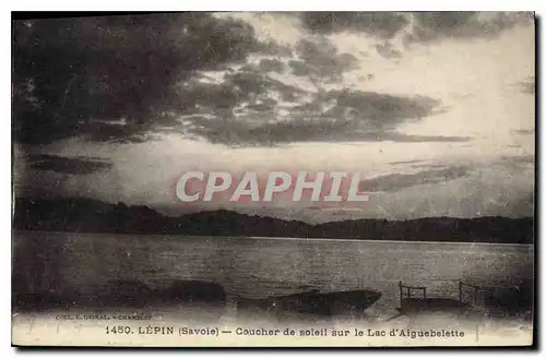 Cartes postales Lepin Savoie Coucher de Soleil sur le Lac d'Aiguebelette