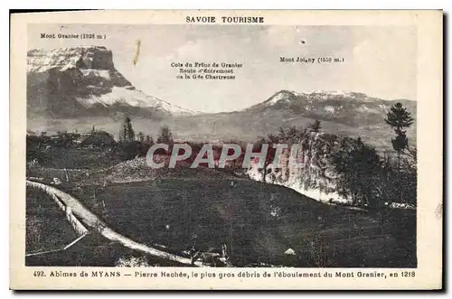 Ansichtskarte AK Savoie Tourisme Abimes de Myans Pierre Hachee le plus gros debris de l'Eboulement du Mont Granie