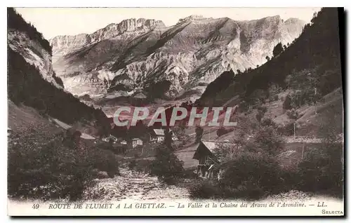 Cartes postales Route de Flumet a la Giettaz La Vallee et la Chaine des Aravis de l'Arondine