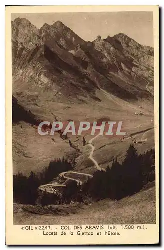 Cartes postales Col des Aravis Lacets de la Giettaz et l'Etale