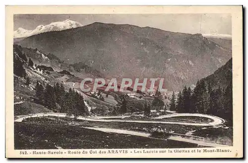 Cartes postales Haute Savoie Route du Col des Aravis Les Laceta sur Glettaz et le Mont Blanc