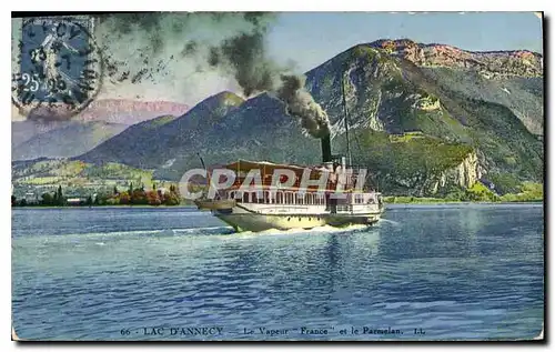 Ansichtskarte AK Lac d'Annecy Le Vapeur France et le Parmelan Bateau