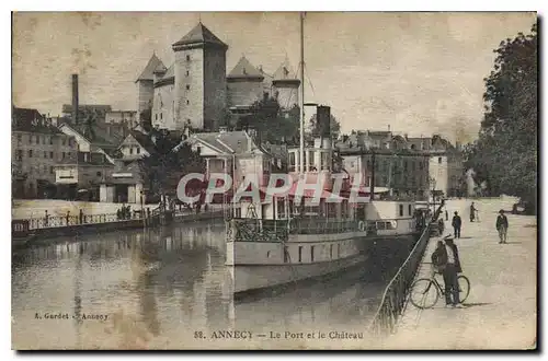 Ansichtskarte AK Annecy Le Port et le Chateau Bateau