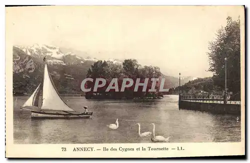 Ansichtskarte AK Annecy Ile des Cygnes et la Tournette