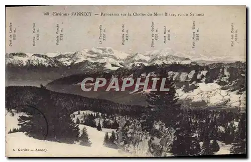 Ansichtskarte AK Environs d'Annecy Panorama sur la Chaine du Mont Blanc vu du Semnoz