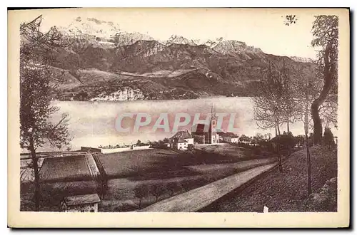 Ansichtskarte AK Lac d'Annecy Eglise de Sevrier et la Tournette