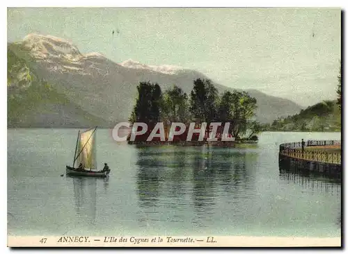 Cartes postales Annecy L'Ile des Cygnes et la Tournette