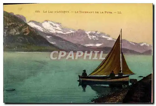 Ansichtskarte AK Le Lac d'Annecy Le Tournant de la Puya Bateau