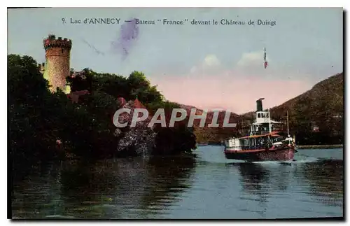 Ansichtskarte AK Lac d'Annecy Bateau France devant le Chateau de Duingt