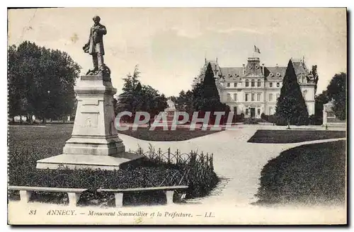 Cartes postales Annecy Monument Sommeillier et la Prefecture