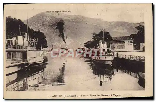 Ansichtskarte AK Annecy Haute Savoie Port et Flotte des Bateaux a Vapeur