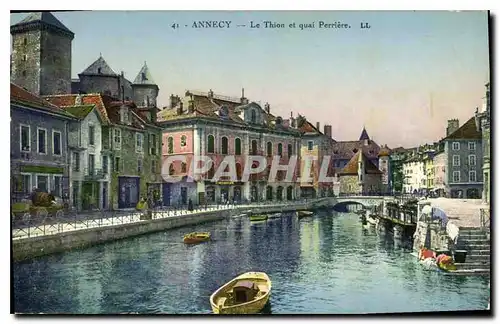 Cartes postales Annecy Le Thion et quai Perriere