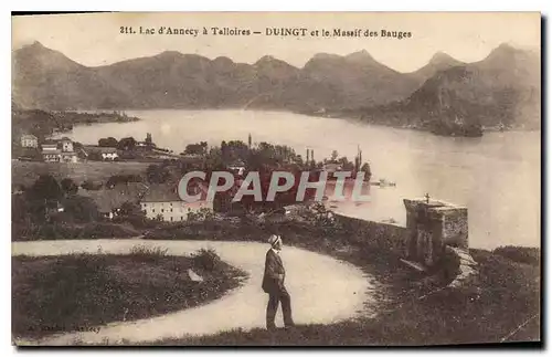 Cartes postales Lac d'Annecy a Talloires Duingt et le Massif des Bauges