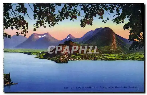 Cartes postales Lac d'Annecy Duingt et le Massif des Bauges