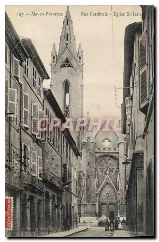 Cartes postales Aix en Provence Rue Cardinale Eglise St Jean