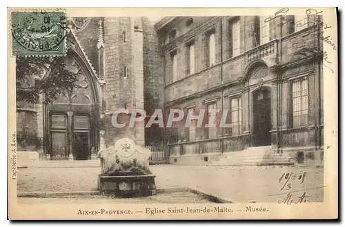 Ansichtskarte AK Aix en Provence Eglise Saint Jean de Malte Musee