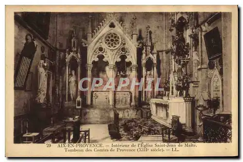 Ansichtskarte AK Aix en Provence Interieur de l'Eglise Saint Jean de Malte Tombeau des Comtes de Provence