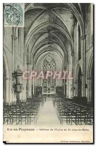 Ansichtskarte AK Aix en Provence Interieur de l'Eglise de St Jean de Malte