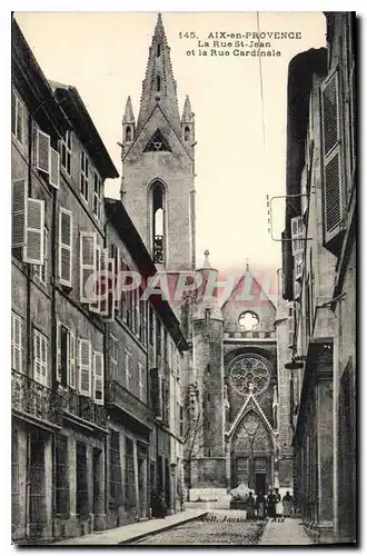 Ansichtskarte AK Aix en Provence La Rue St Jean et la Rue Cardinale