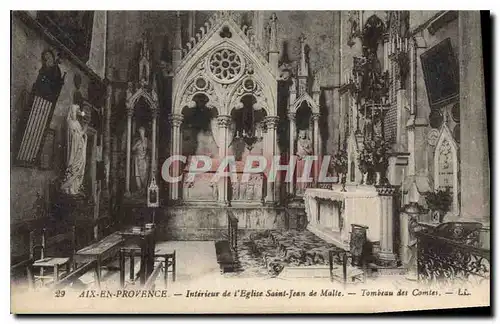 Ansichtskarte AK Aix en Provence Interieur de l'Eglise Saint Jean de Malte Tombeau des Comtes