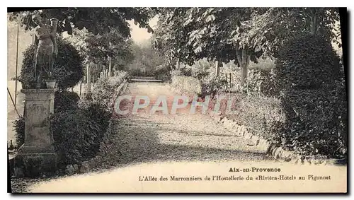 Ansichtskarte AK Aix en Provence L'Allee des Marronniers de l'Hostellerie du Riviera Hotels au Pigonnet