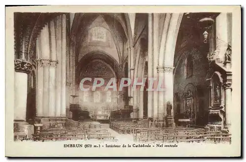 Cartes postales Embrun Interieur de la Cathedrale Nef centrale