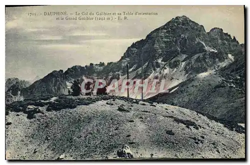 Ansichtskarte AK Dauphine Le Col du Galibier et sa Table d'orientation et le Grand Galibier