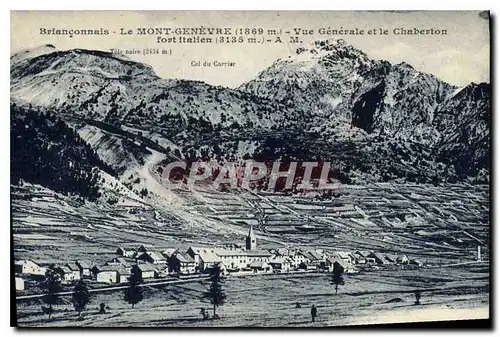 Ansichtskarte AK Brianconnais Le Mont Genevre Vue Generale et le Chaberton fort Italien