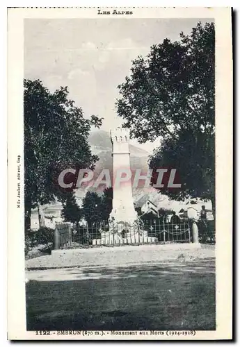 Cartes postales Embrun Monument aux Morts