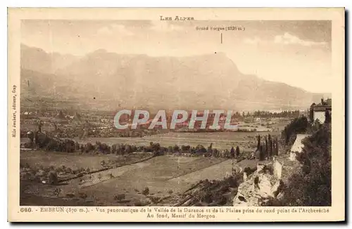 Cartes postales Embrun Vue panoramique de la Vallee de la Durance et de la Plaine prise du rond point de l'Arche
