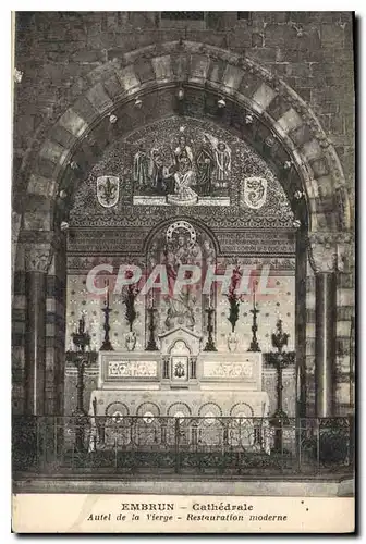 Cartes postales Embrun Cathedrale Autel de la Vierge Restauration moderne