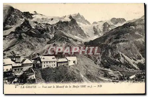 Cartes postales La Grave Vue sur les Massif de la Meije