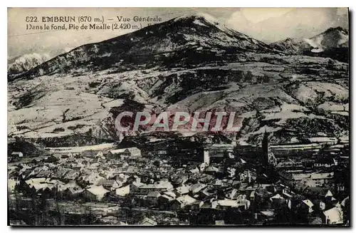 Cartes postales Embrun Vue Generale Dans le fond Pic de Mealle