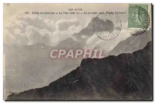 Cartes postales Les Alpes Vallee du Queyras Le Viso Au premier plan Roche Taillante