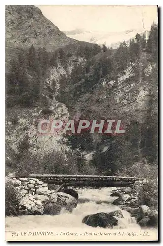 Cartes postales Le Dauphine La Grave Pont sur le Torrent de la Meije