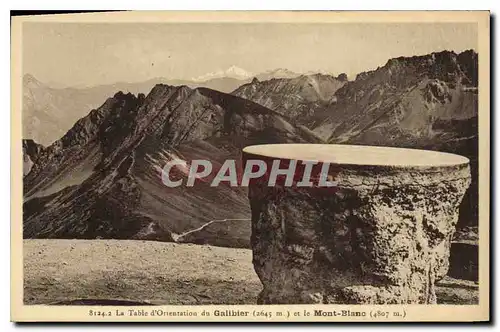 Cartes postales La Table d'Orientation du Galibier et le Mont Blanc